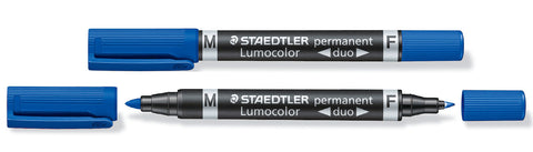 Staedtler Permanent Marker Dual Tip Bullet 0.6mm/1.5mm Blue