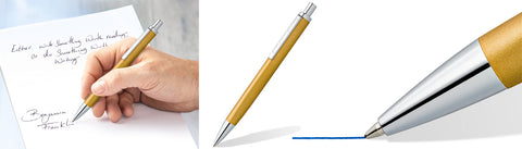 Staedtler Premium Ballpoint Pen Triplus 444 Medium Gold Barrel Blue Ink