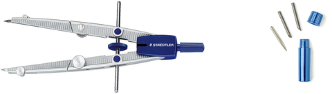 Staedtler School Compass 550 01 Metal with Universal Adaptor & Lead Box