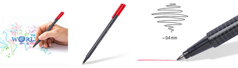Staedtler Triangular Rollerball Pen 403-2 Triplus Fine Red