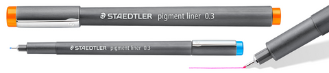 Staedtler Fineliner 308 Pigment Ink Pen Marsgraphic 0.3mm Pack of 6