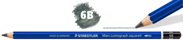Staedtler Mars® Lumograph® Aquarell 100A-6B Premium Watercolour Graphite Pencil 6B
