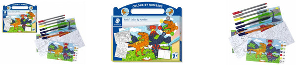 Staedtler Triplus Fibre-Tip Felt Pen Set 34 CBN02 COLOUR BY NUMBERS Dinosaurs