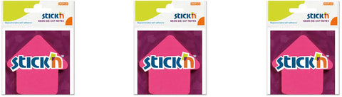 Stick 'n Sticky Notes Die Cut 70x70mm 50 Sheets Pink Arrow
