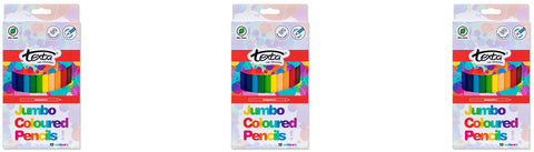 Texta Jumbo Coloured Pencils + Free Sharpener 12 Pack