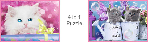 Trefl Premium Puzzle 4 in 1 Cat's Fun