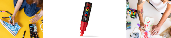 Uni Posca Paint Marker Bold Chisel Tip 8.0mm PC-8K Fluoro Red
