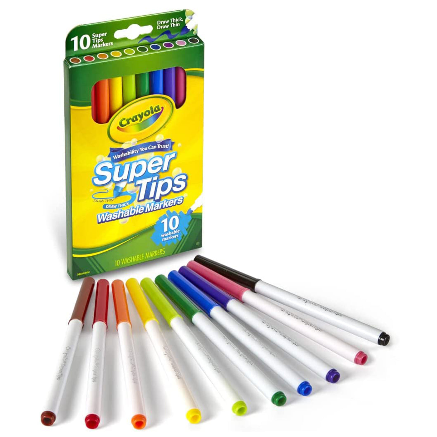 Crayola Super Tips Felt Marker Pens Washable Pack of 10 – School Depot NZ