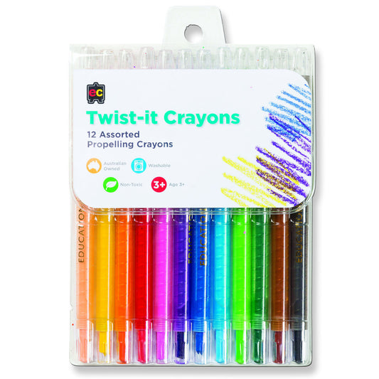 CRAYONS TEXTA ZOOM TWIST ASST PK12