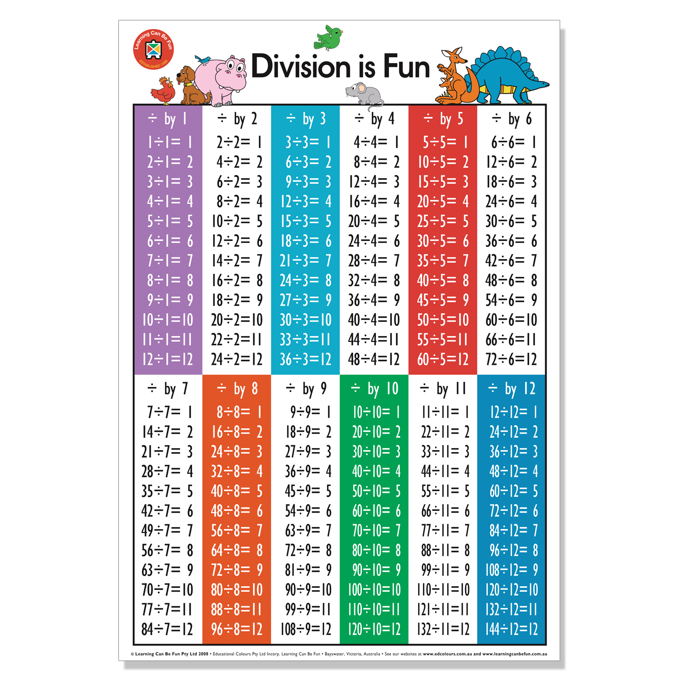 LCBF Wall Chart Division is Fun 50 x 74 CM – School Depot NZ