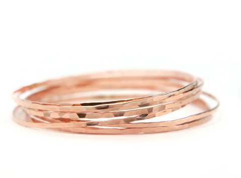 Rose Gold Stacking Bangles from Altana Marie