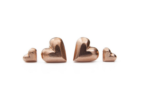 Rose Gold Tiny Heart Studs from Altana Fine on Etsy