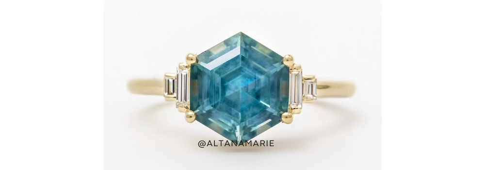 Custom Montana Sapphire Engagement ring 