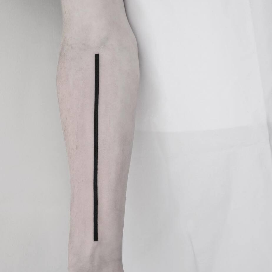 Bold Straight Line Tattoo by Malvina Maria Wisniewska