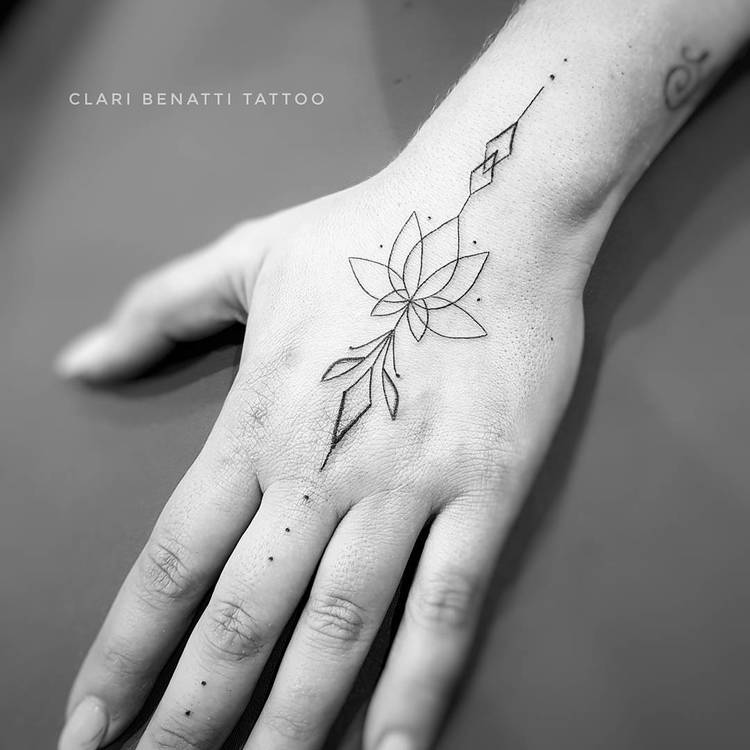 Ornamental Lotus Flower Tattoo by Clari Benatti