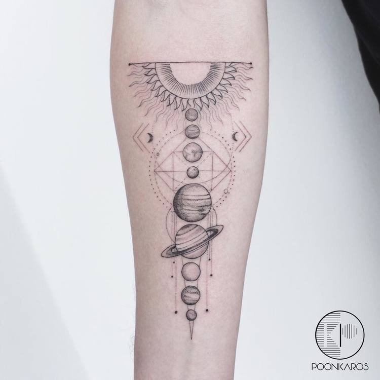 Solar System Tattoo by poonkaros