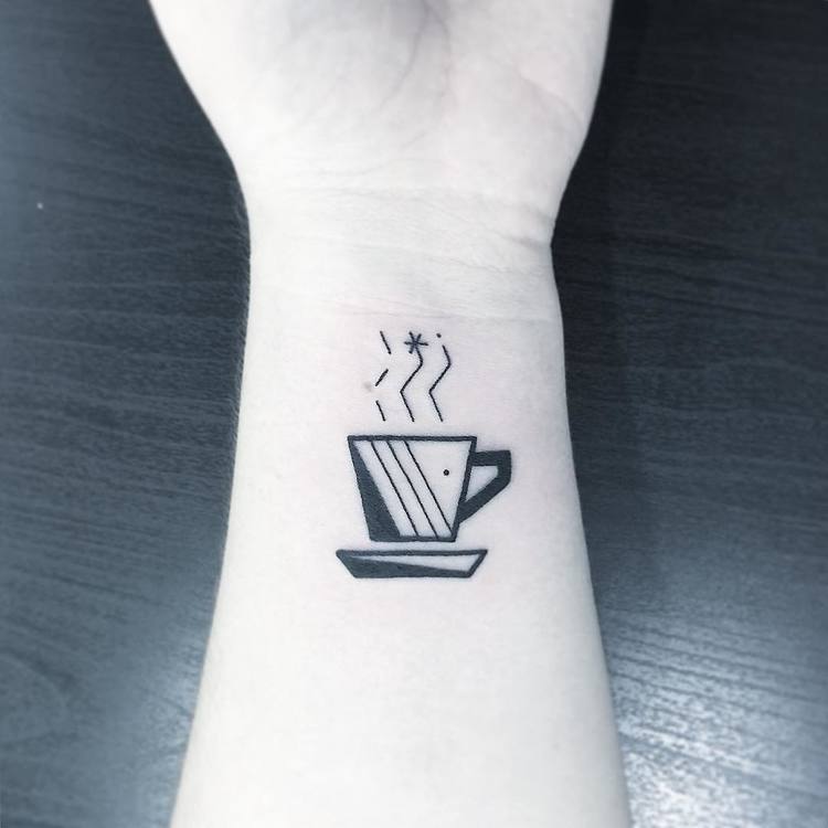 Minimalist Cup Tattoo by Greemtattoo