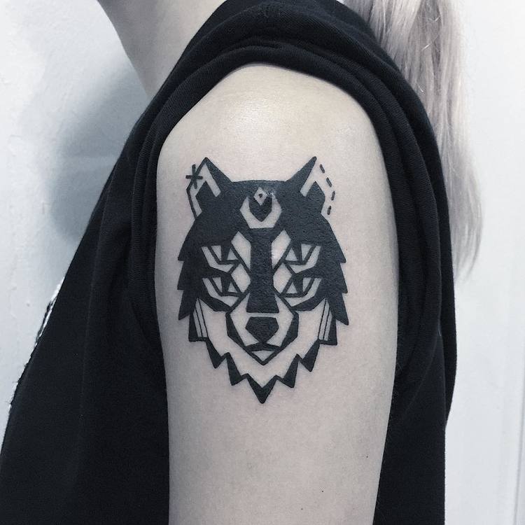 Four-Eyed Wolf Tattoo by Greemtattoo