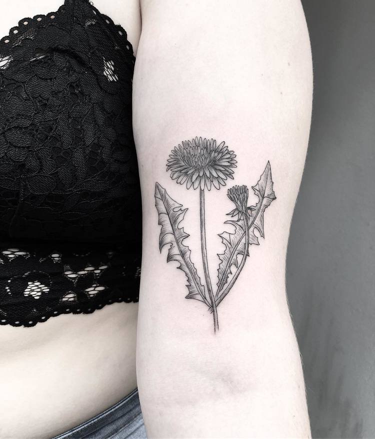 Dandelion Tattoo by Mary Tereshchenko