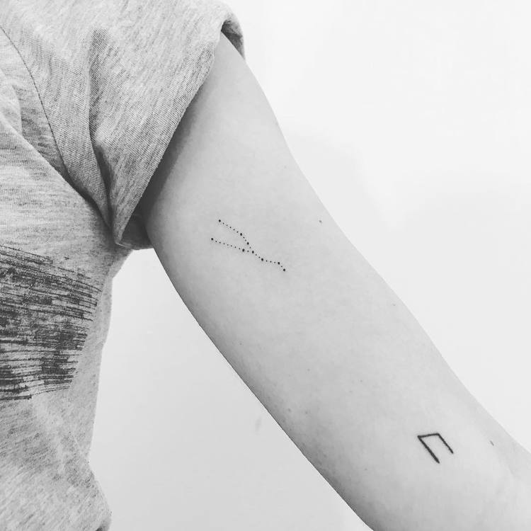 Minimal Dotwork Taurus Constellation Tattoo by nikatattooing