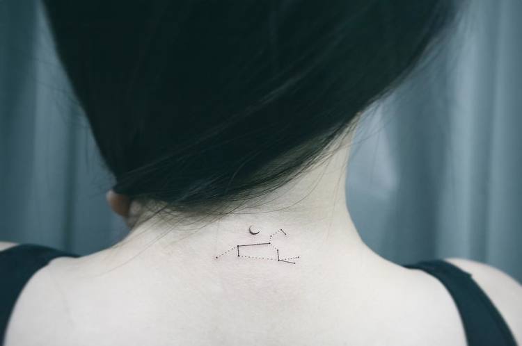 Dotwork /Linework Leo Constellation Tattoo by ___chaehwa___