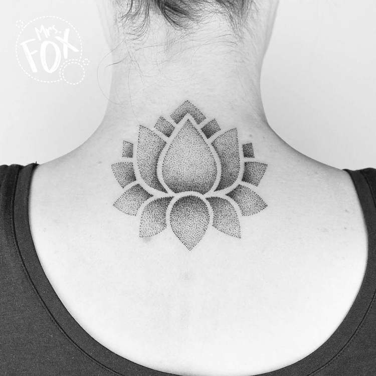 Dotwork Lotus Flower by Mrs Fox