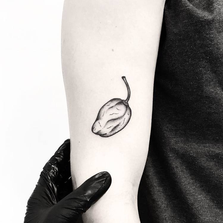 Hand Poke Habanero Tattoo by Pokeeeeeeeoh