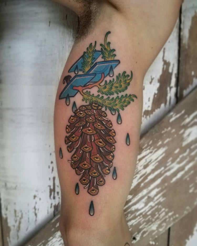 Pine Cone Tattoo by eqld_creations