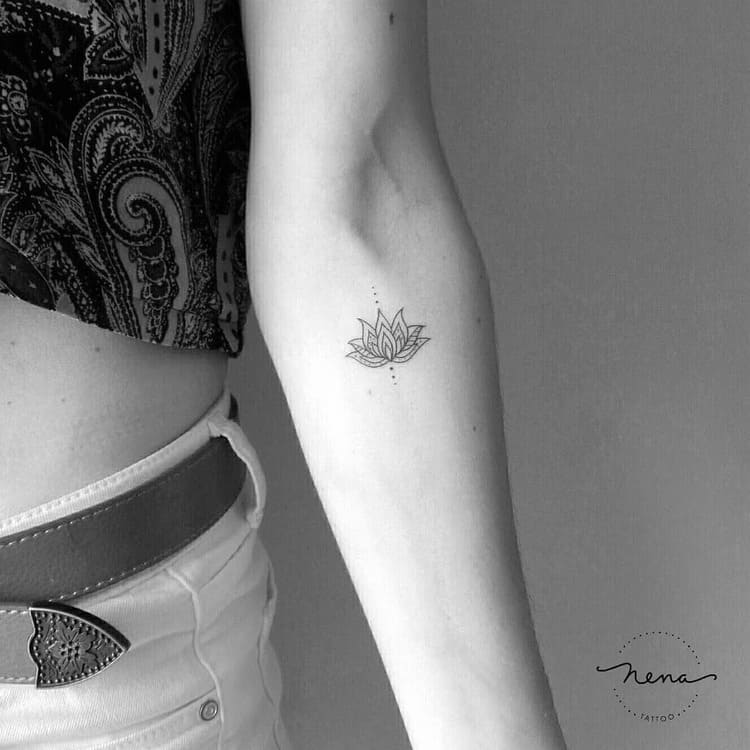 Ornamental Lotus Tattoo by Nena_Tattoo