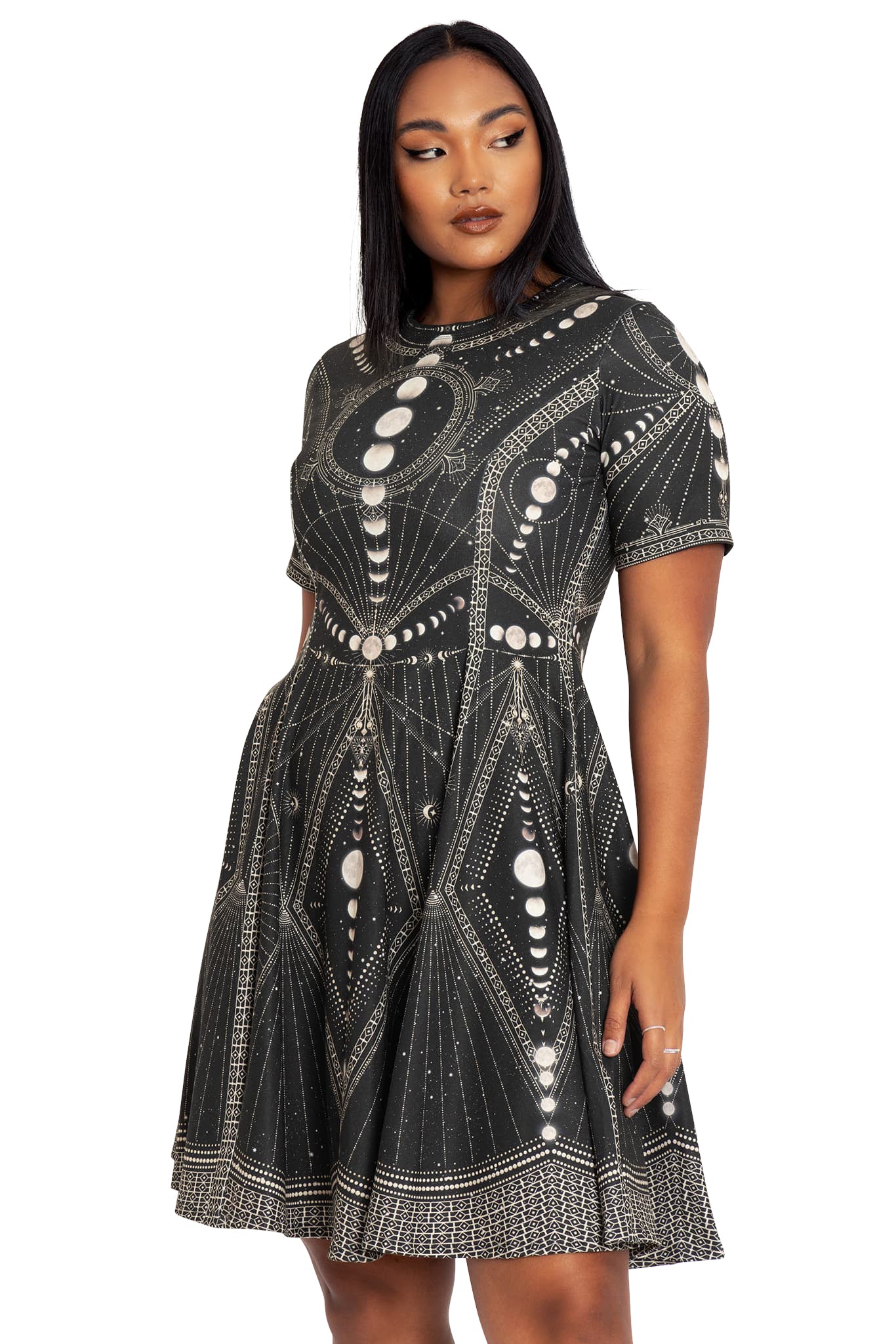 Moon Phases Longline Evil Tee Dress - Image 5