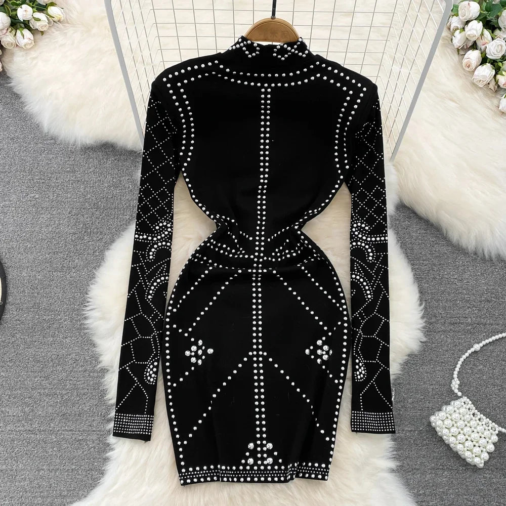Stylish Women's Autumn Dresses with Stand Collar and Retro Vibe - Image 5