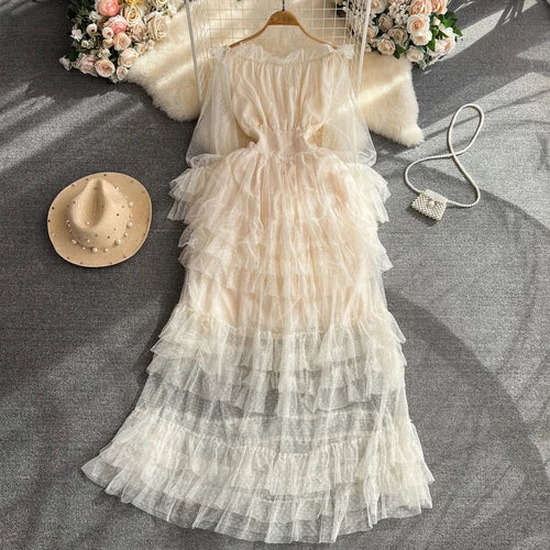 Floral Patchwork Maxi Dress with Ruffles and Sweetheart Neckline - Image 2