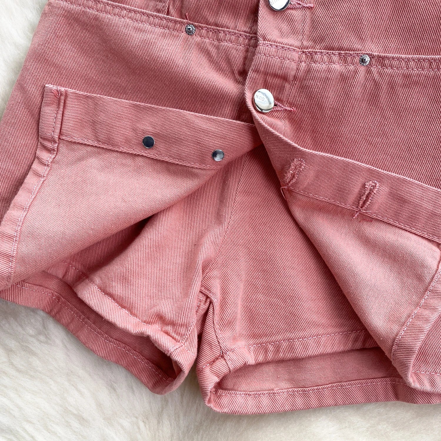 High Waist Two-Piece Button Pocket Booty Shorts - Image 6