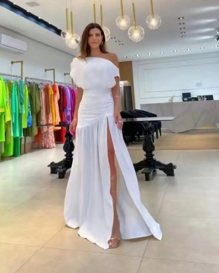 Sophisticated One Shoulder Split Maxi Dress for Special Occasions - Image 10
