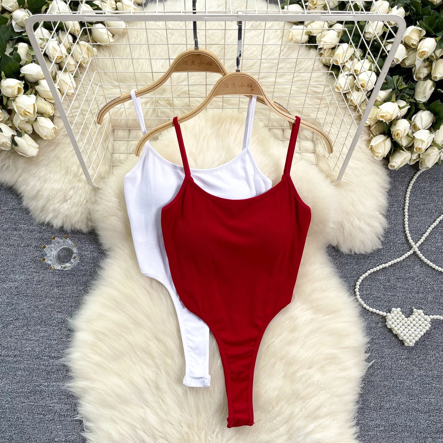 Women's Spaghetti Strap Backless Hollow Out Summer Bodysuit - Image 3