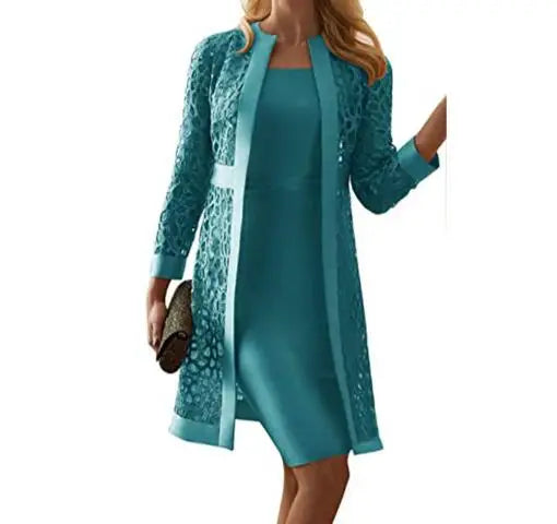 Stylish Long Sleeved Hollow Out Dress for Women in Solid Color - Image 2