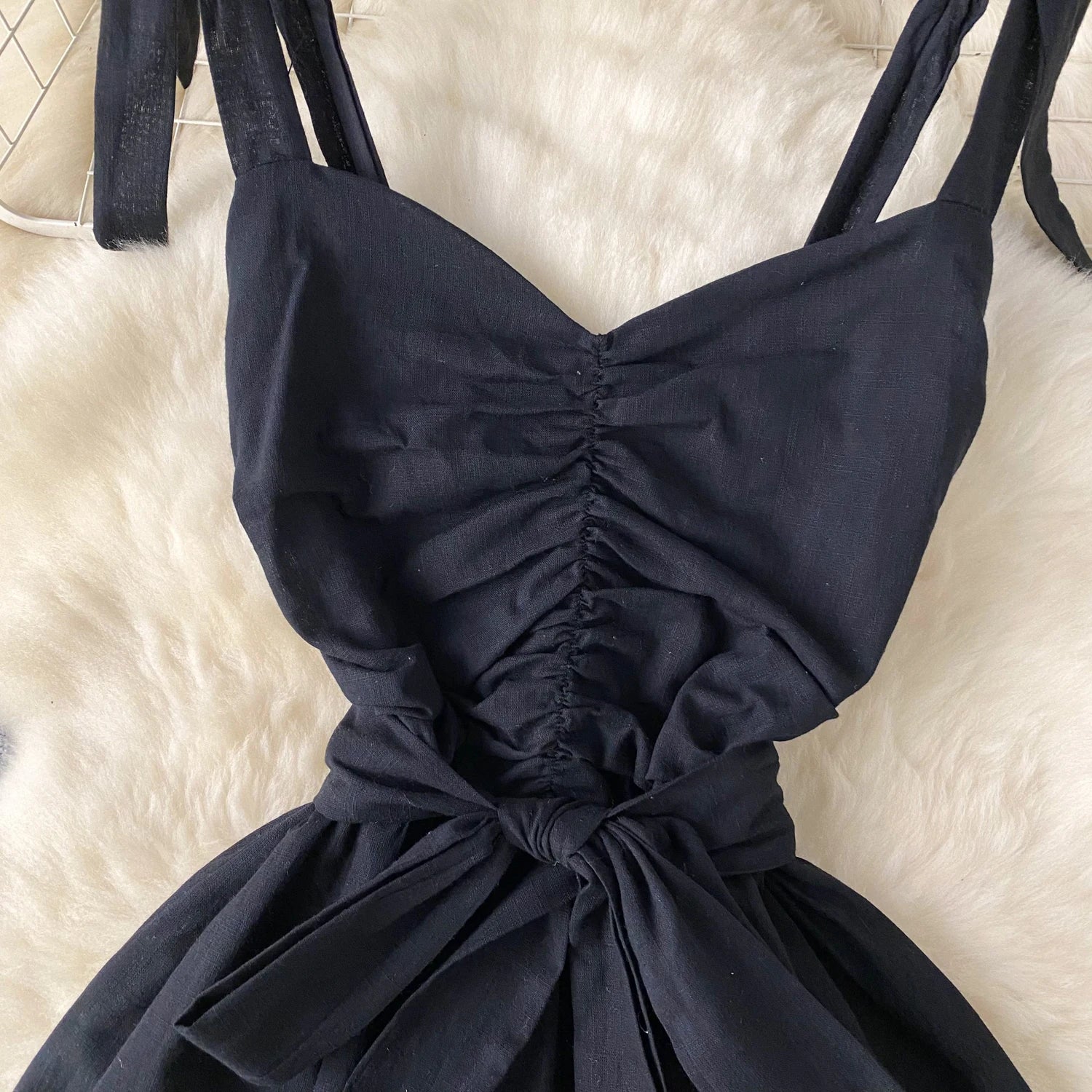 Women's Lace-up A-line Dress with Ruffles for Summer Holidays - Image 8