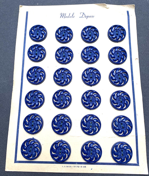 Royal Blue Vintage French 2 3cm 1 8cm 1 3cm Swirl Buttons Lots Of The Swagmans Daughter