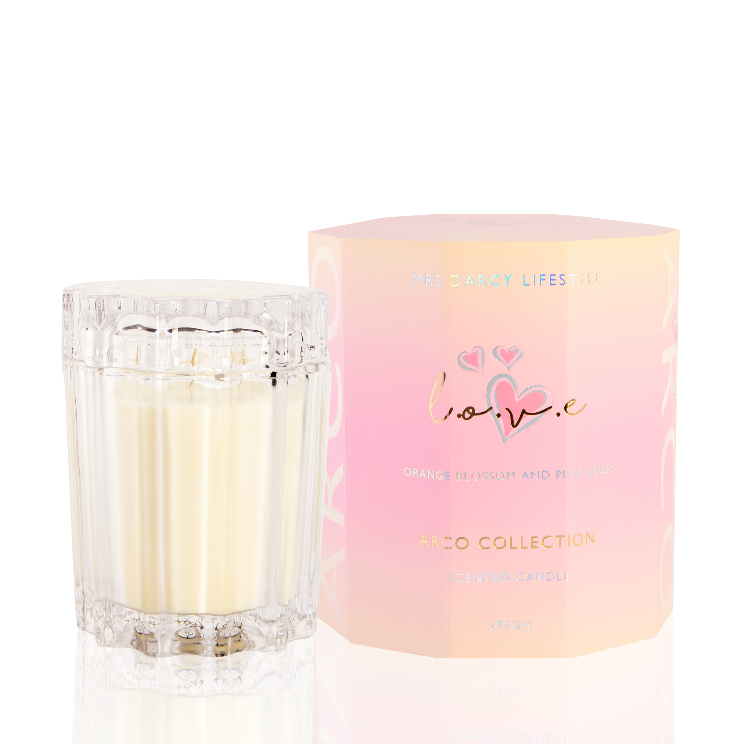 Image of Arco Candle - Love - Orange Blossom + Pink Roses