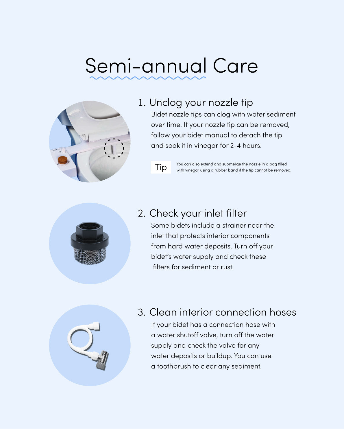 how to clean a bidet semi annually