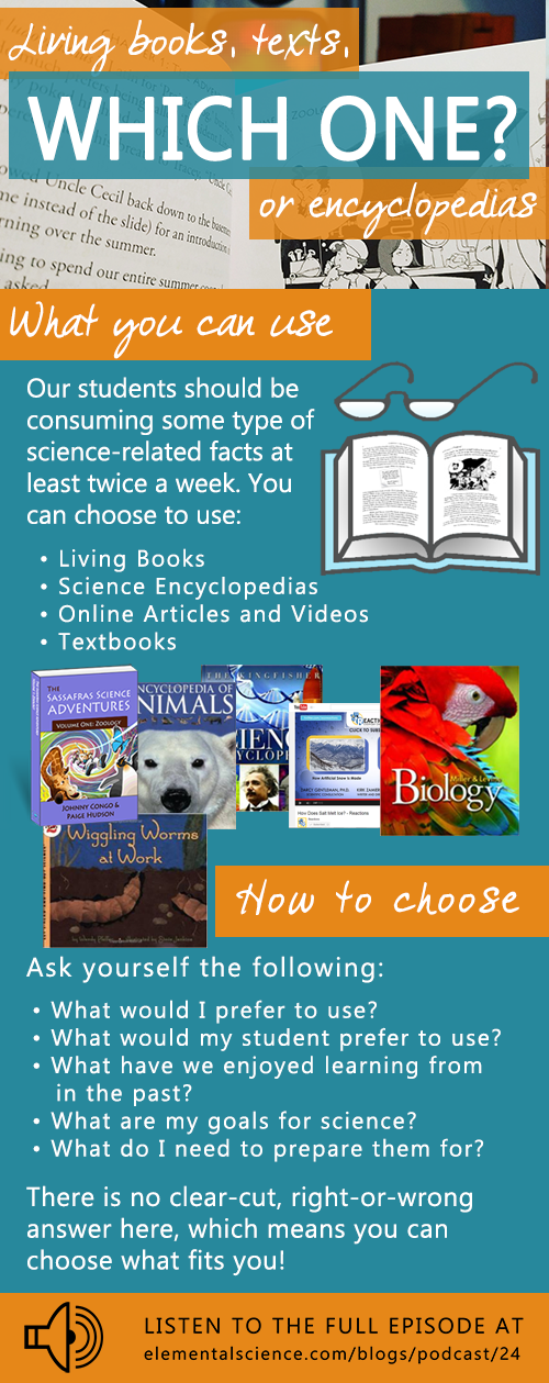 Do you wonder whether you should use living books, encyclopedias, or something else to teach science? Here's your answer.