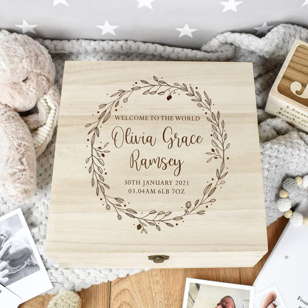 Engraved Baby Keepsake Box