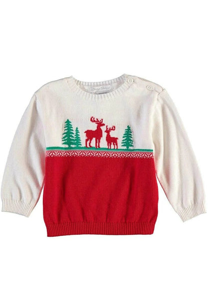 Reindeer Crewneck Baby Boy Sweater