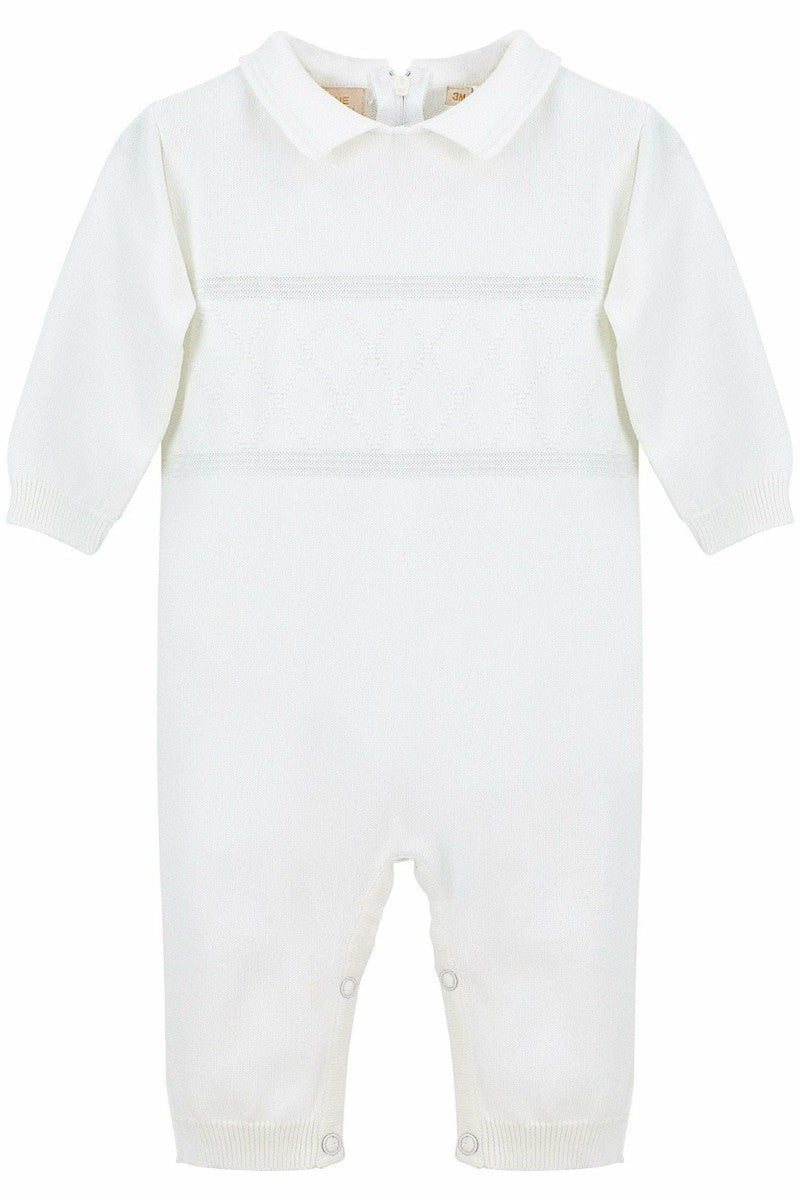 CB Baby Boy Christening Outfit - Coverall Diamond Stitching with Hat –  Carriage Boutique