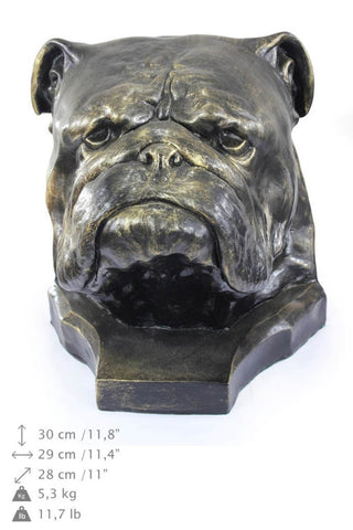 English Bulldog Bronze Bust Urn