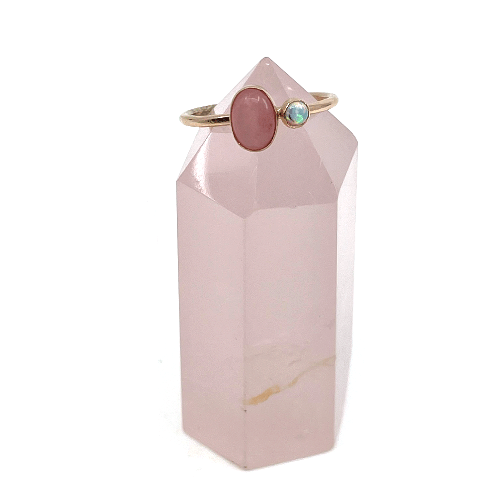 Duo Pink Opal Ring