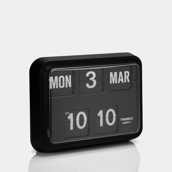 Twemco BQ-17 Black Calendar Flip Clock