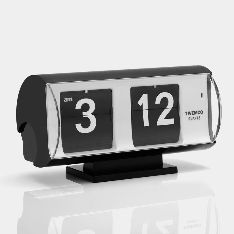 Twemco QT-30T Black Analog Clock Retrospekt