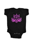 Baby Onesie Pink and Black Classic Logo