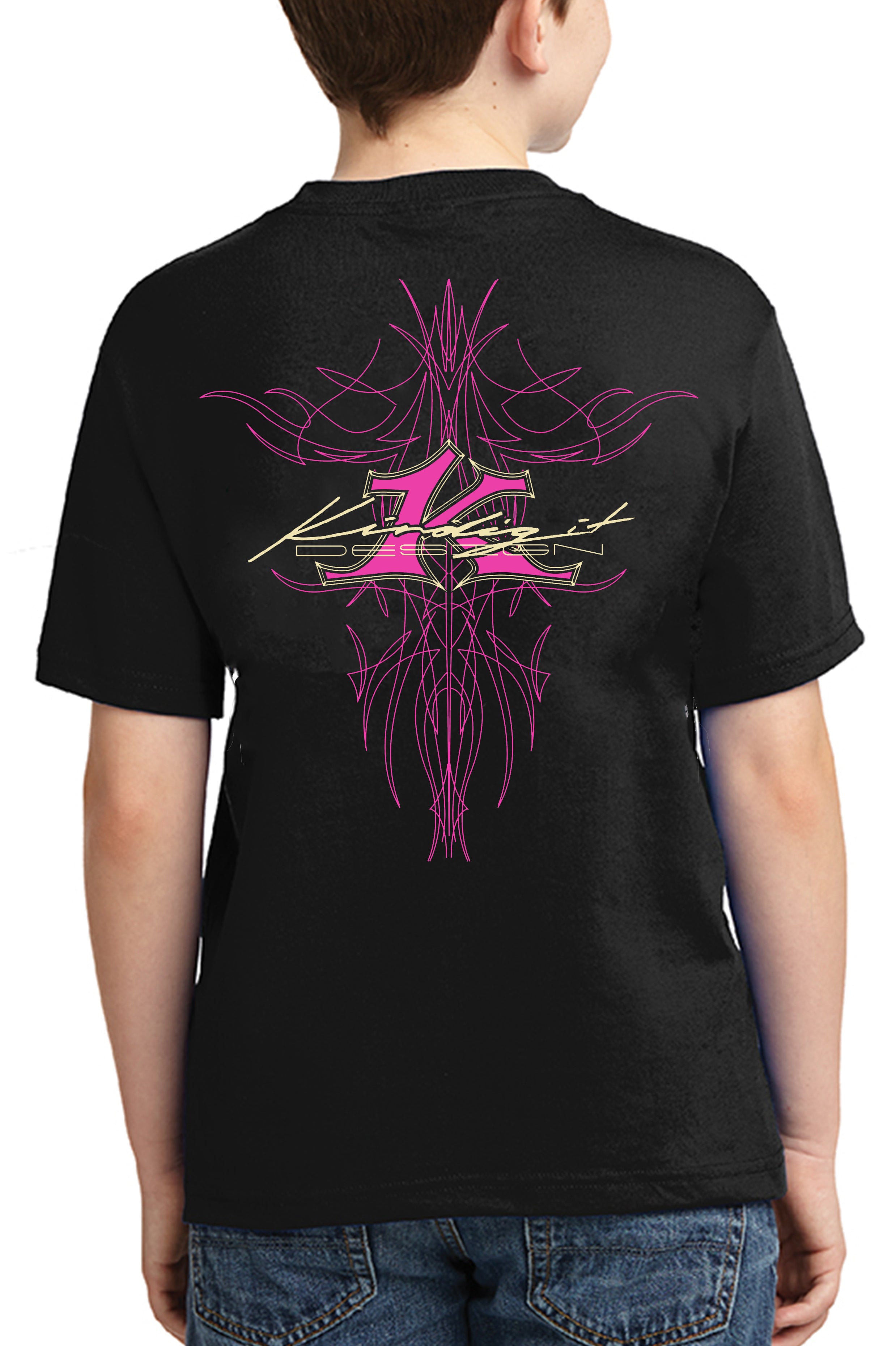 Youth Pink Pinstripe T-Shirt – Kindig-it Design